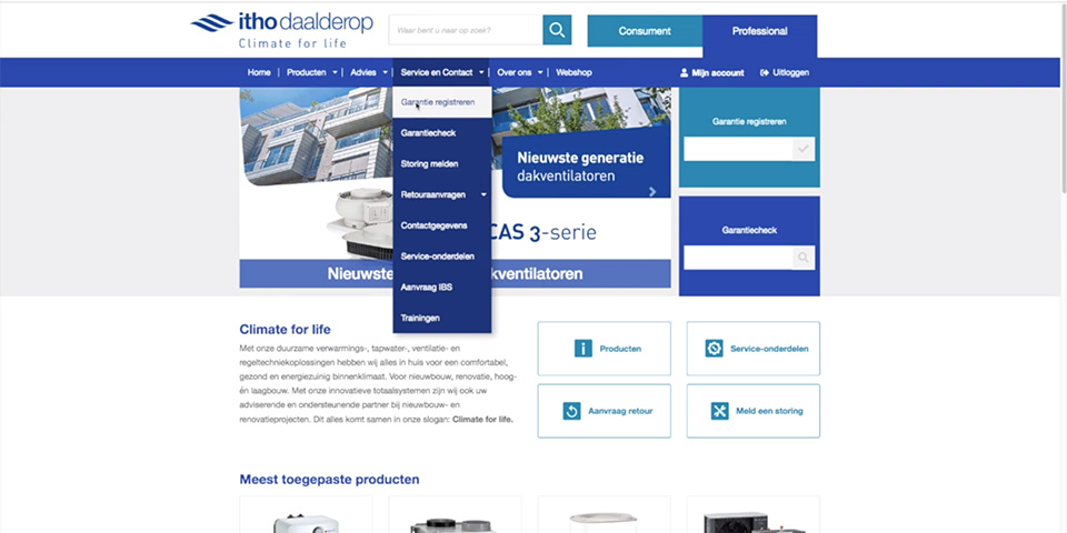 Itho Daalderop | Online garantie van uw product registreren