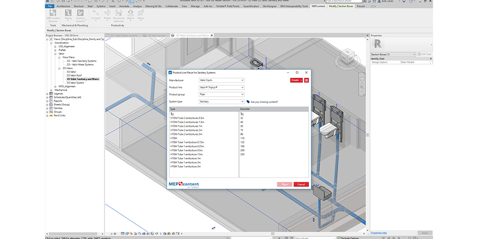 Nieuwe Applicatie voor Revit: MEPcontent Product Line Placer for Sanitary Systems